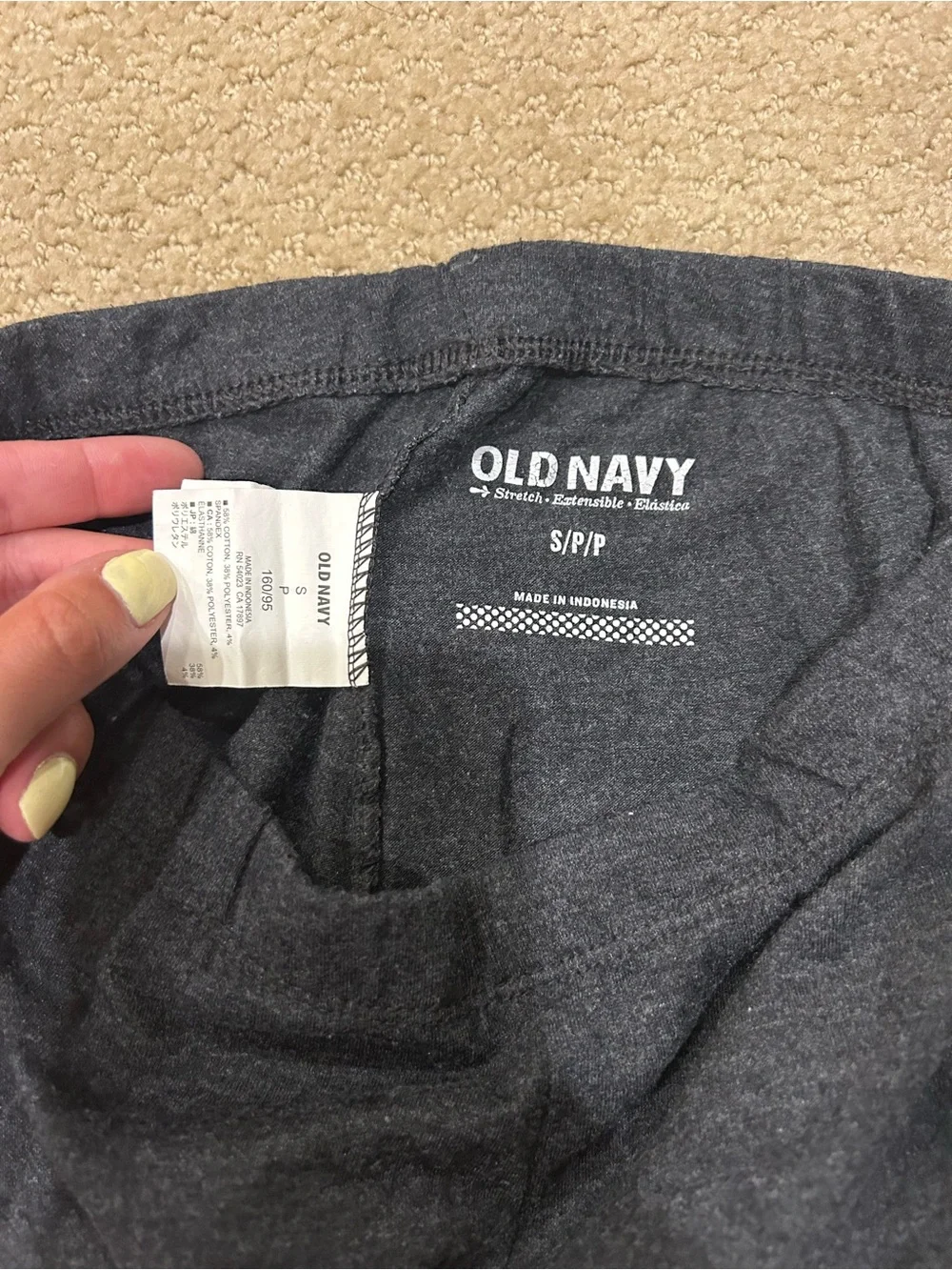 Old Navy Girls Dark Charcoal Gray Stretch Leggings